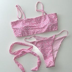 ZAFUL Reversible Dalmatians Stripes Bikini Swimsuit